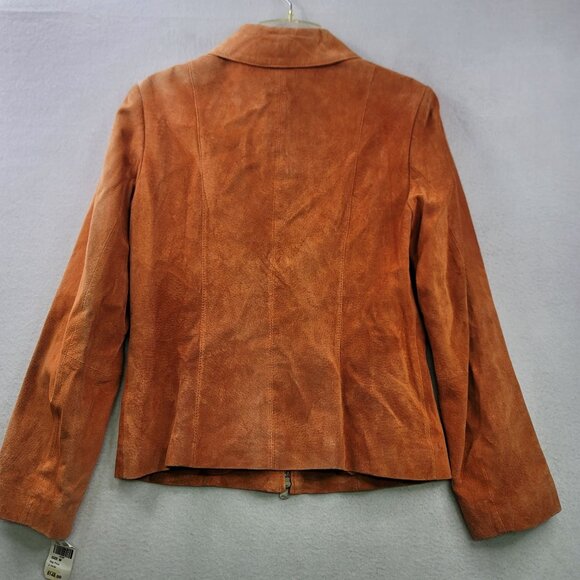 Catherine Stewart Women Leather Jacket Cider Color Zip Front Medium Fall New - Picture 10 of 13